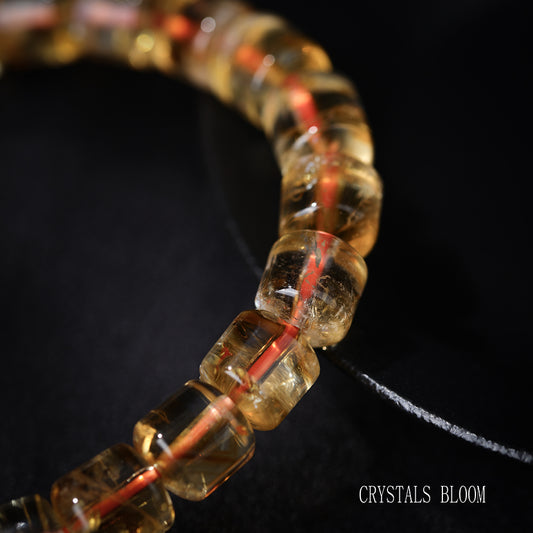 High-Quality Barrel-Shaped Citrine Bracelet