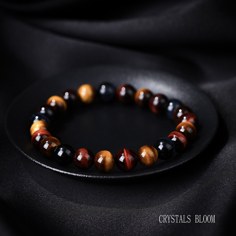 High-Quality Three-Color Tiger’s Eye Bracelet