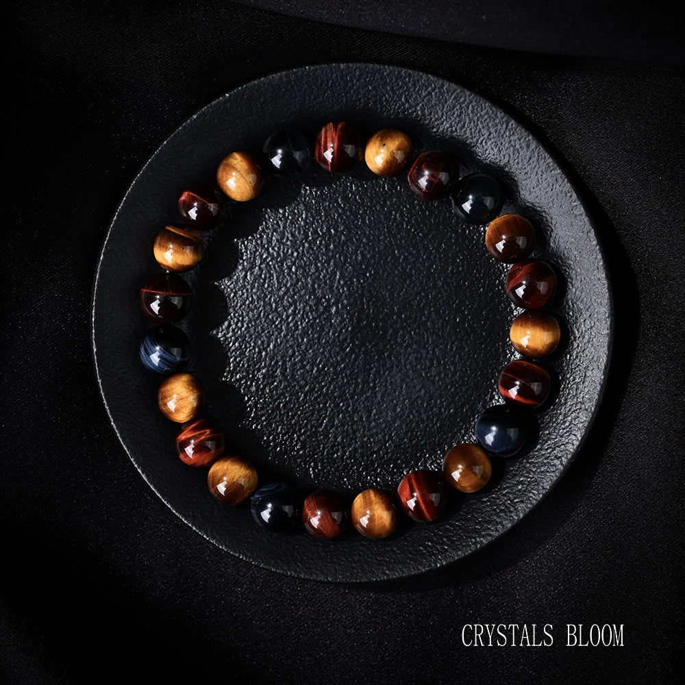 High-Quality Three-Color Tiger’s Eye Bracelet