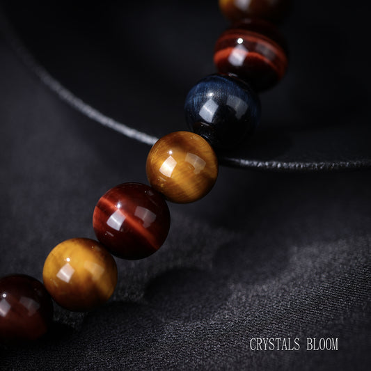 High-Quality Three-Color Tiger’s Eye Bracelet