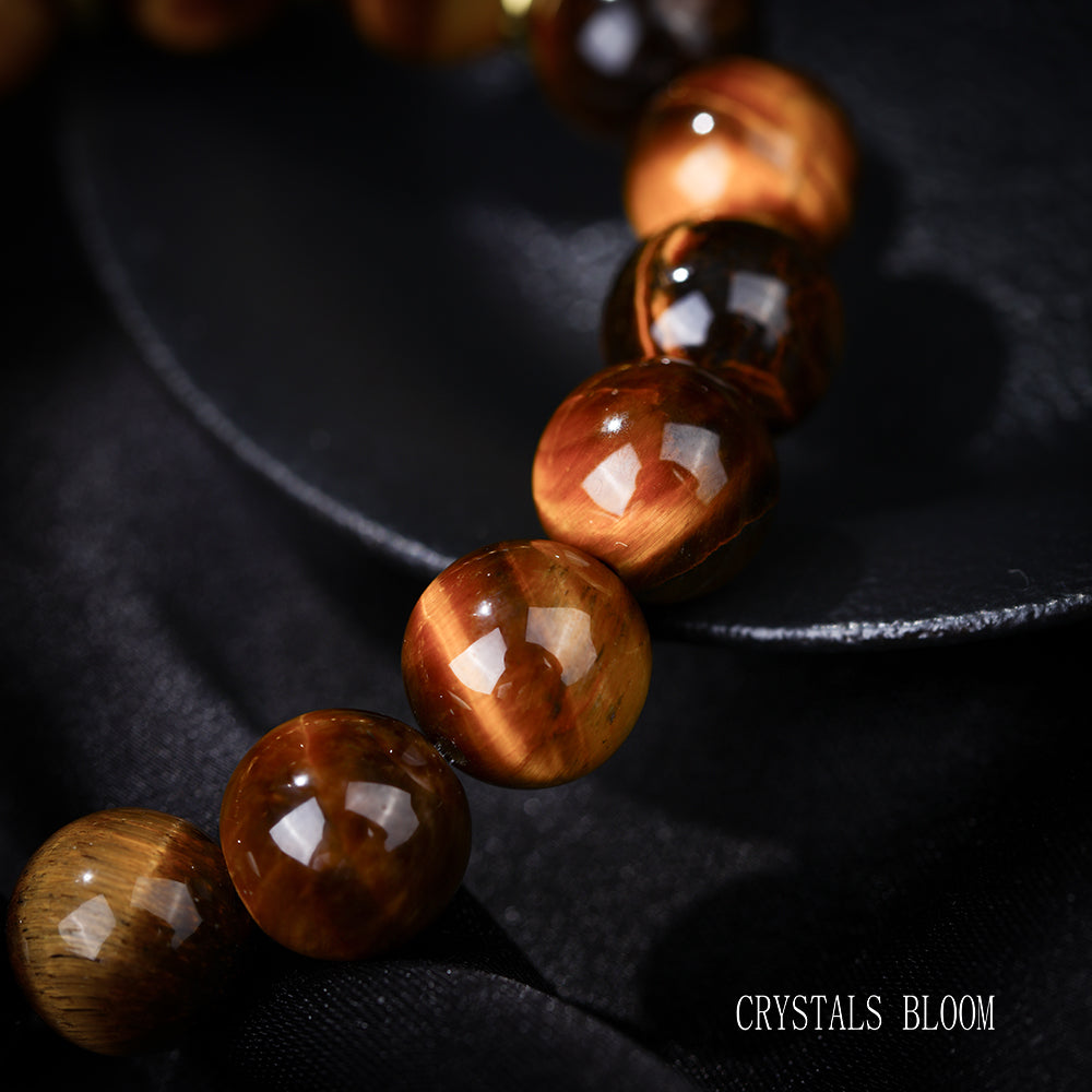 Tiger’s Eye Bracelet with Gold-Plated Pixiu