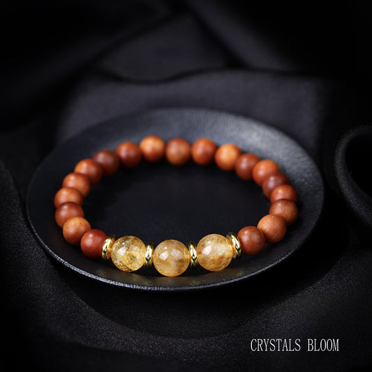Citrine and Agarwood Bracelet