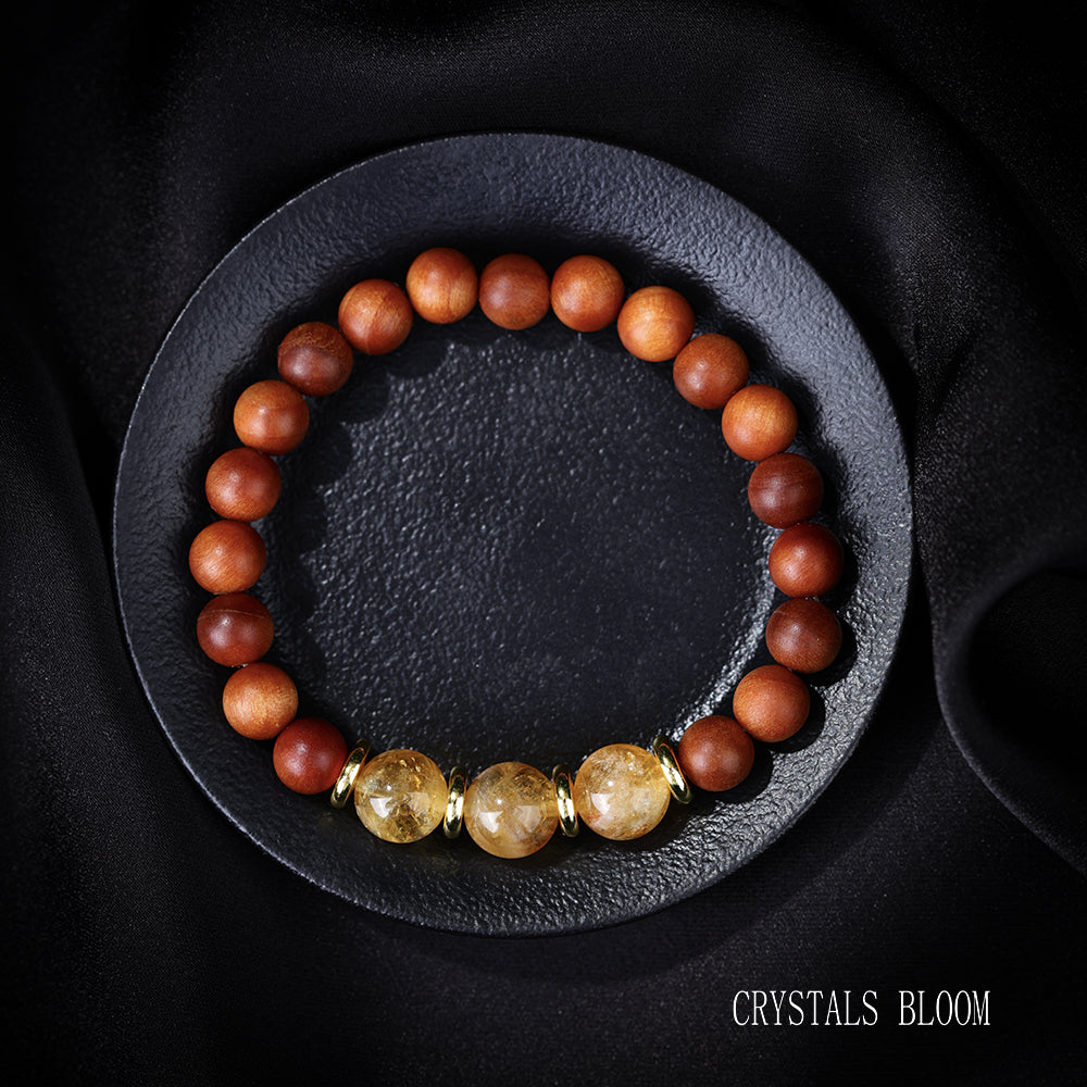 Citrine and Agarwood Bracelet