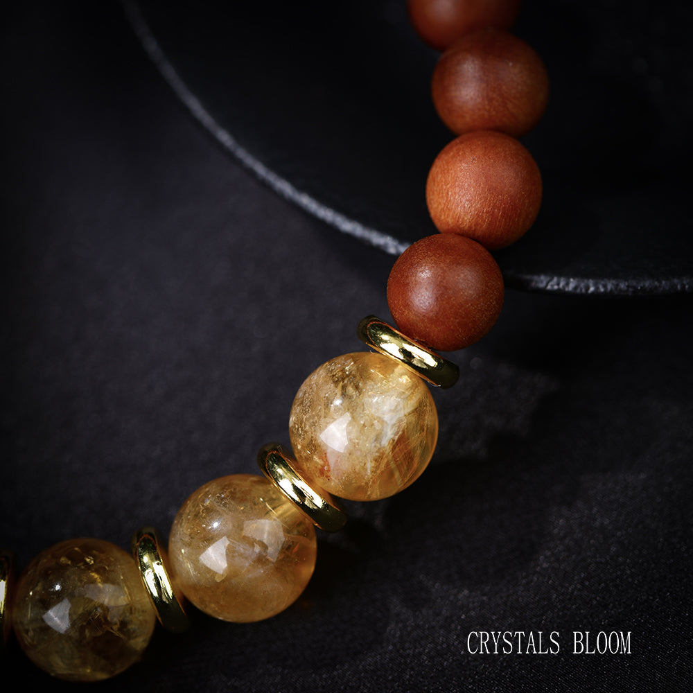 Citrine and Agarwood Bracelet