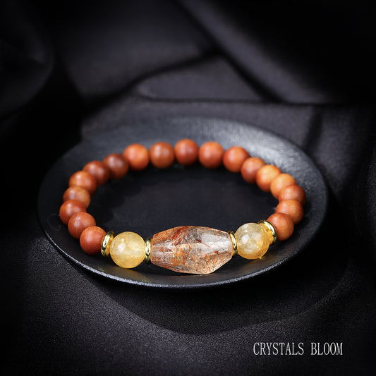 Citrine, Super Seven, and Agarwood Bracelet
