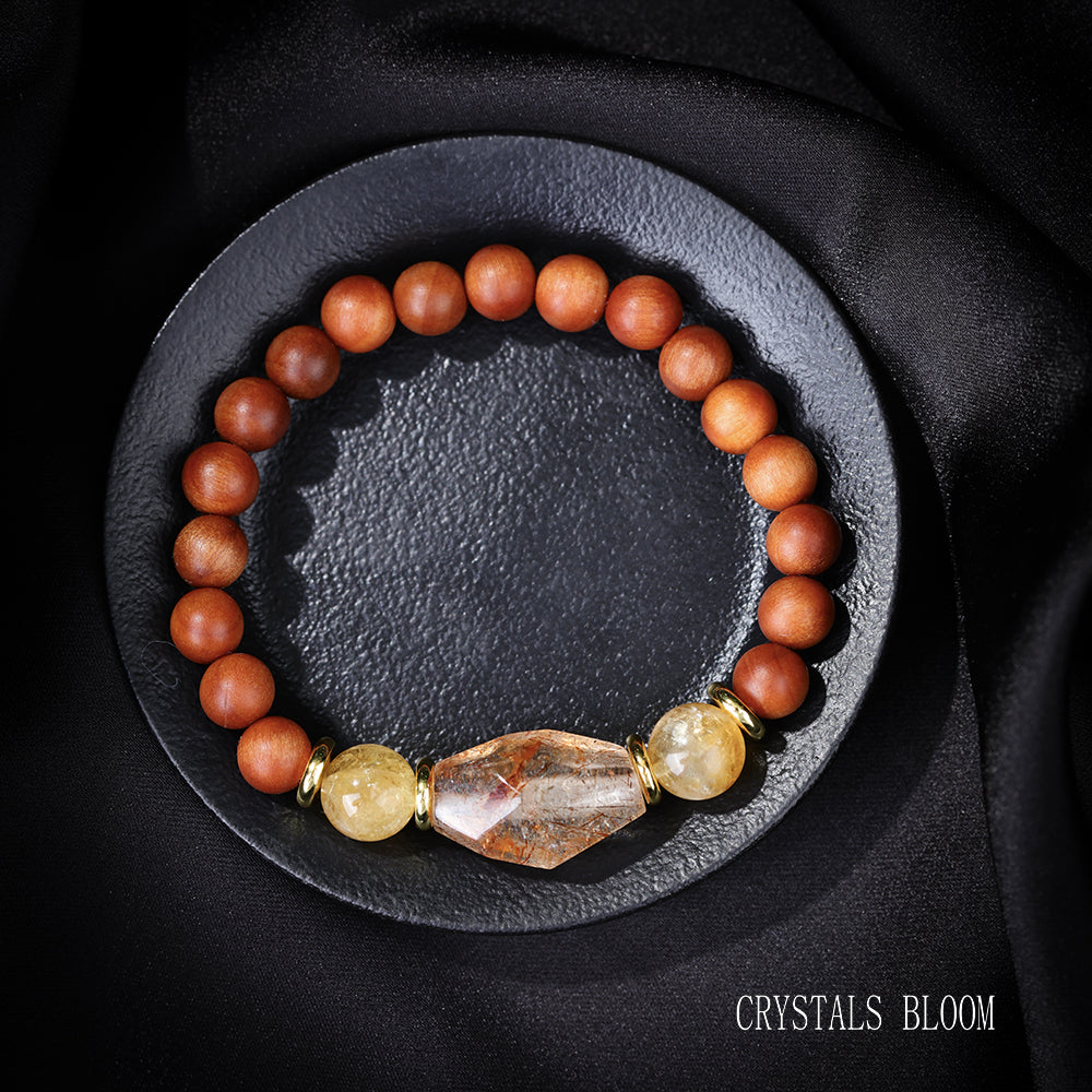 Citrine, Super Seven, and Agarwood Bracelet