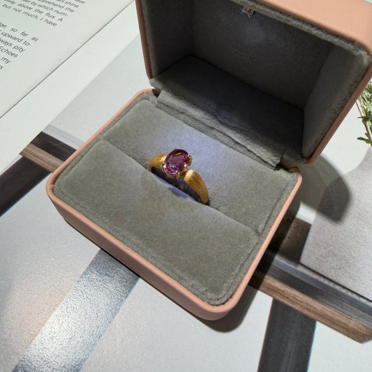 Oval Pink Tourmaline Ring