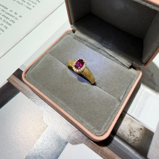 Oval Pink Tourmaline Ring