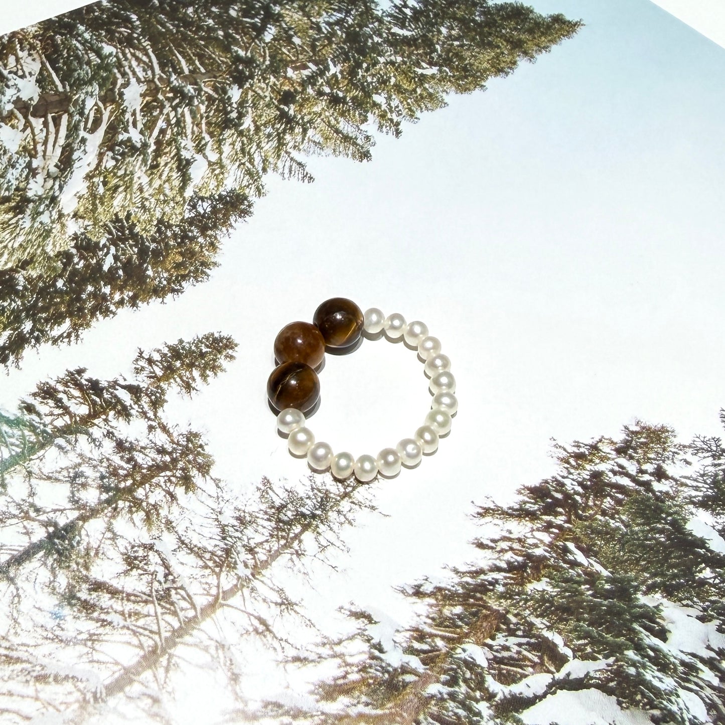 Pearl & Tiger’s Eye Energy Ring