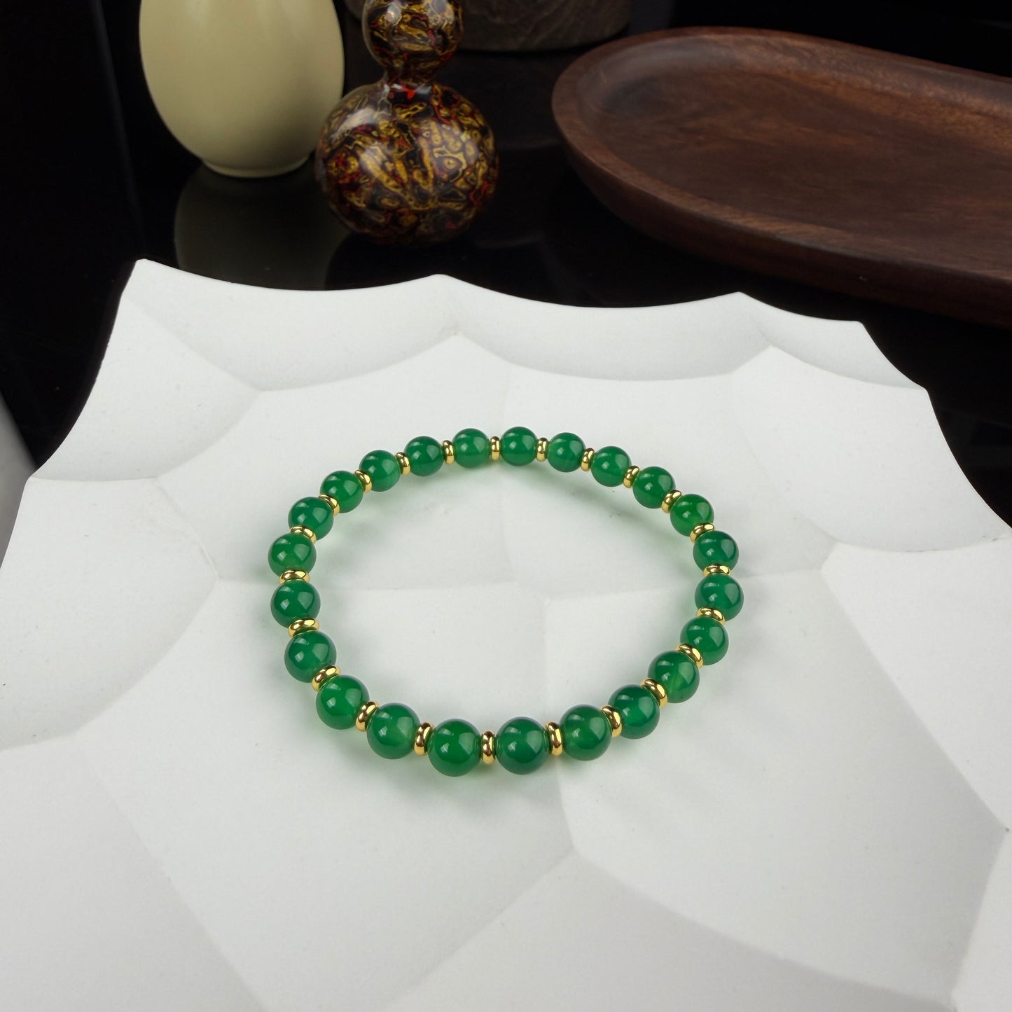 Natural Green Agate Bracelet