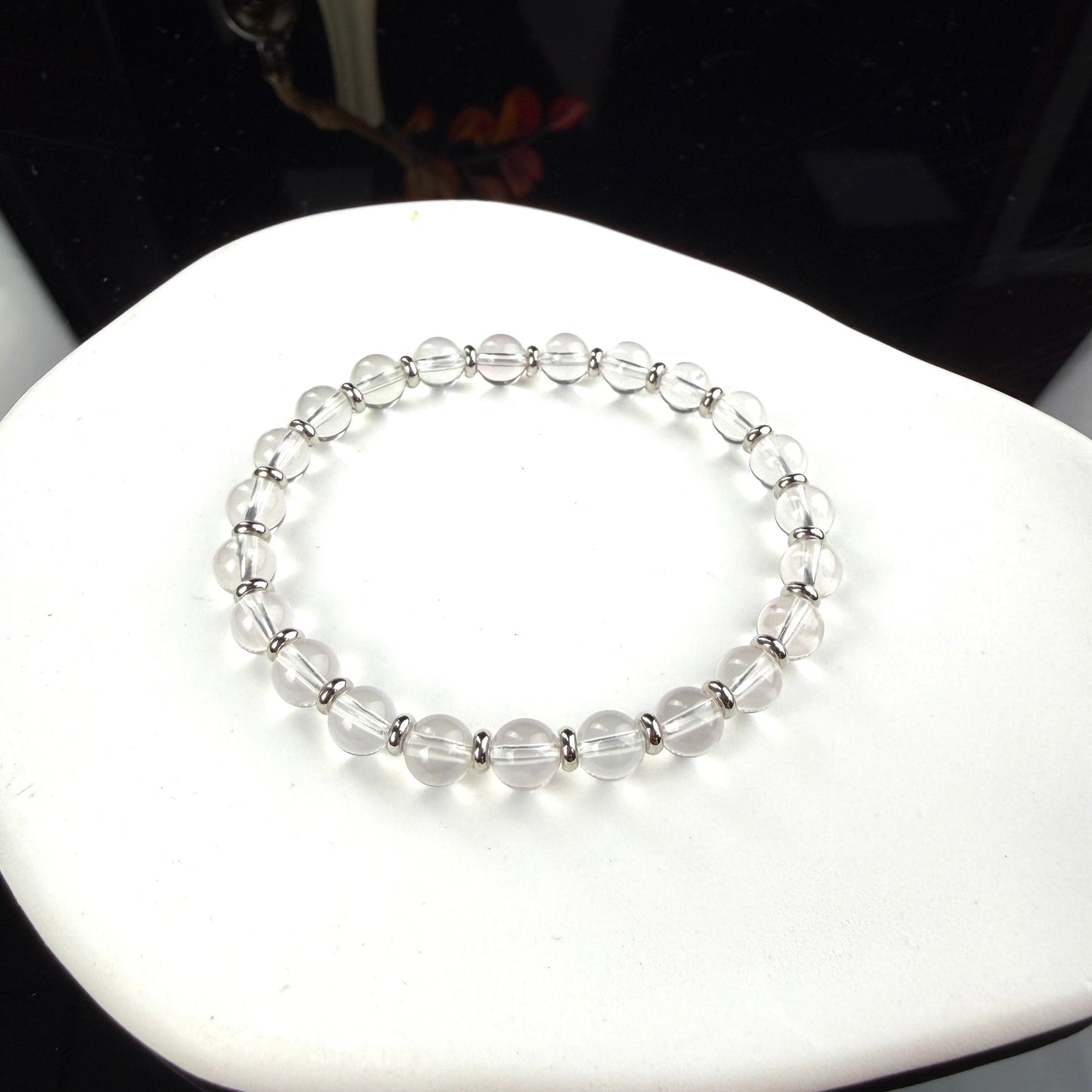 Star Rose Quartz Beaded Bracelet