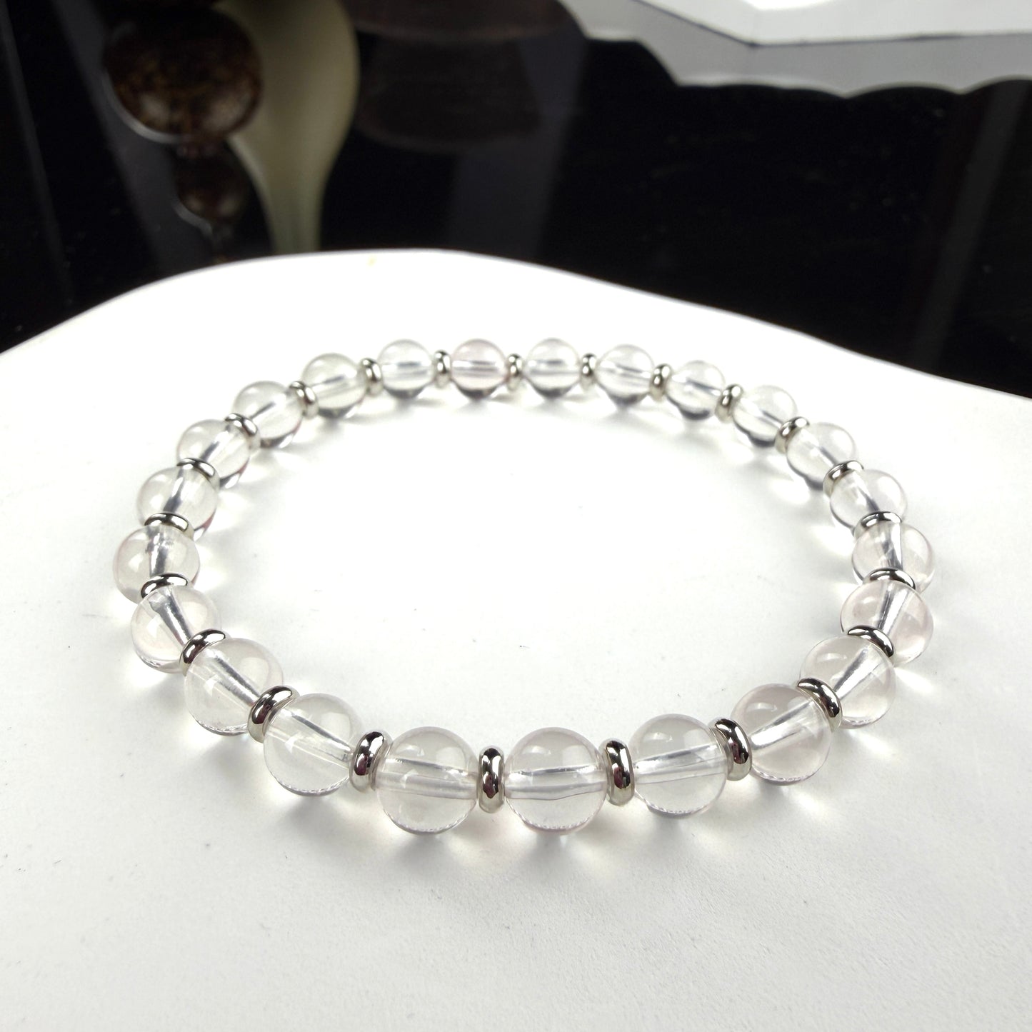 Star Rose Quartz Beaded Bracelet