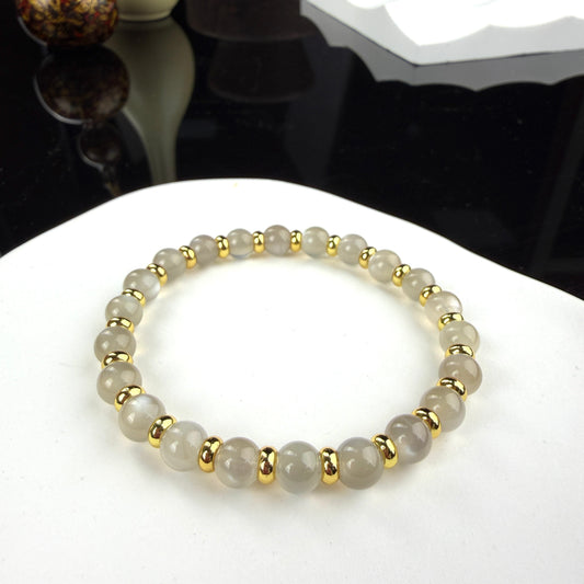 Milky Moonstone Beaded Bracelet