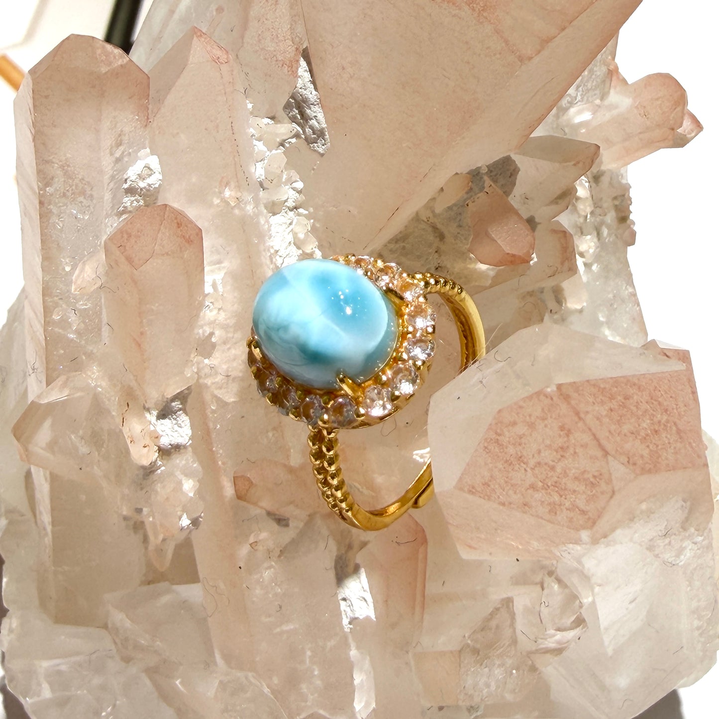Larimar Sterling Silver Open Ring