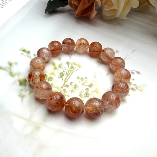 Red Rutilated Quartz Beaded Bracelet