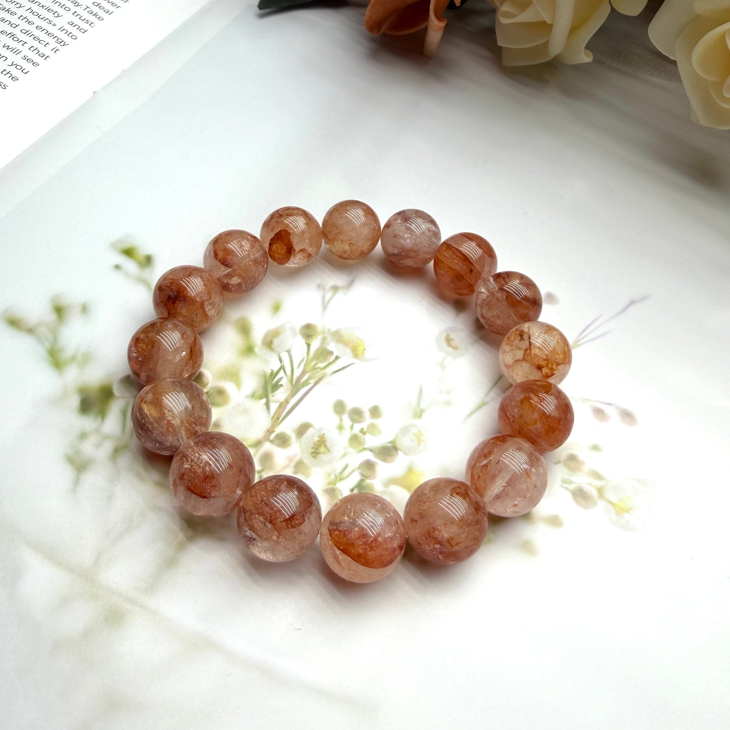 Red Rutilated Quartz Beaded Bracelet