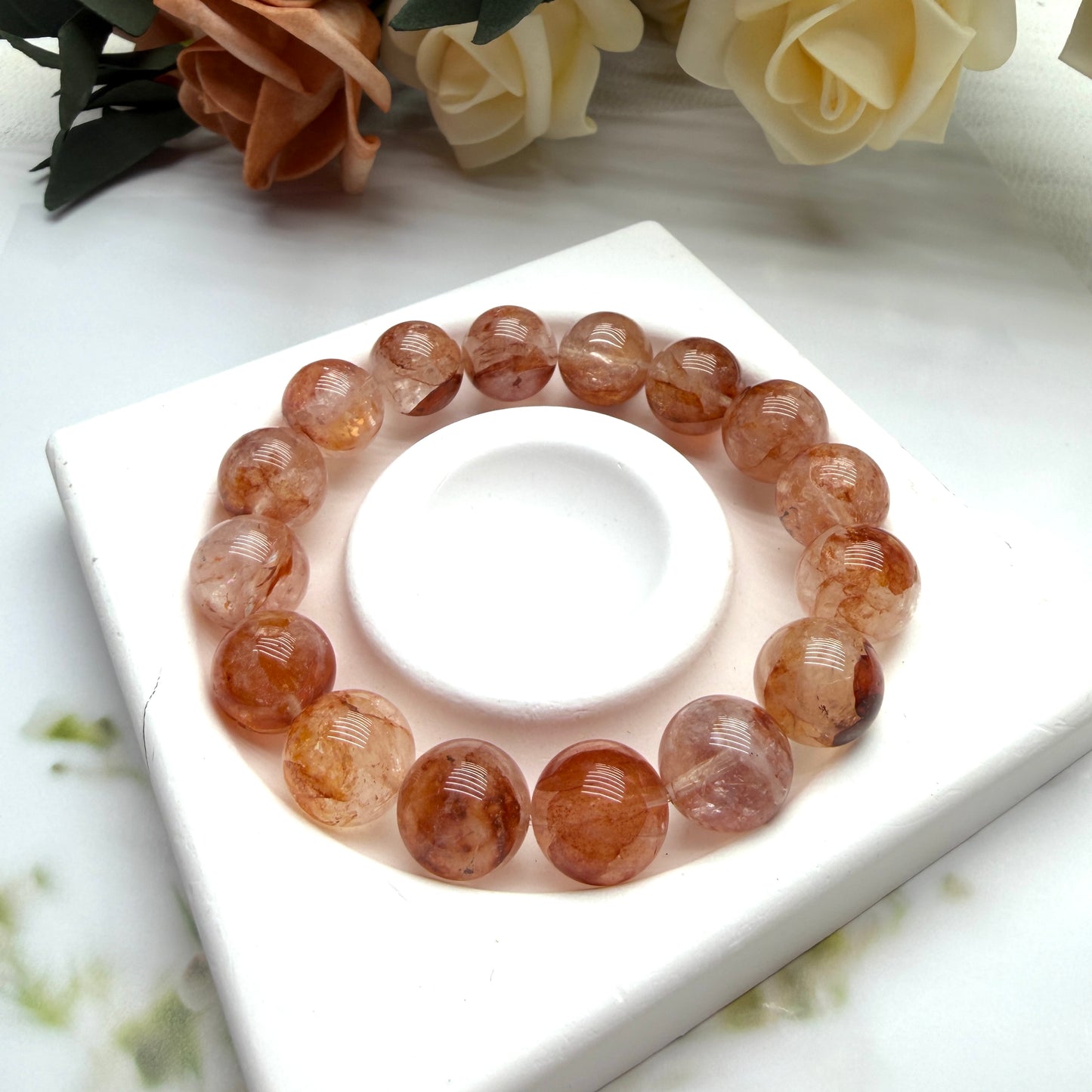 Red Rutilated Quartz Beaded Bracelet