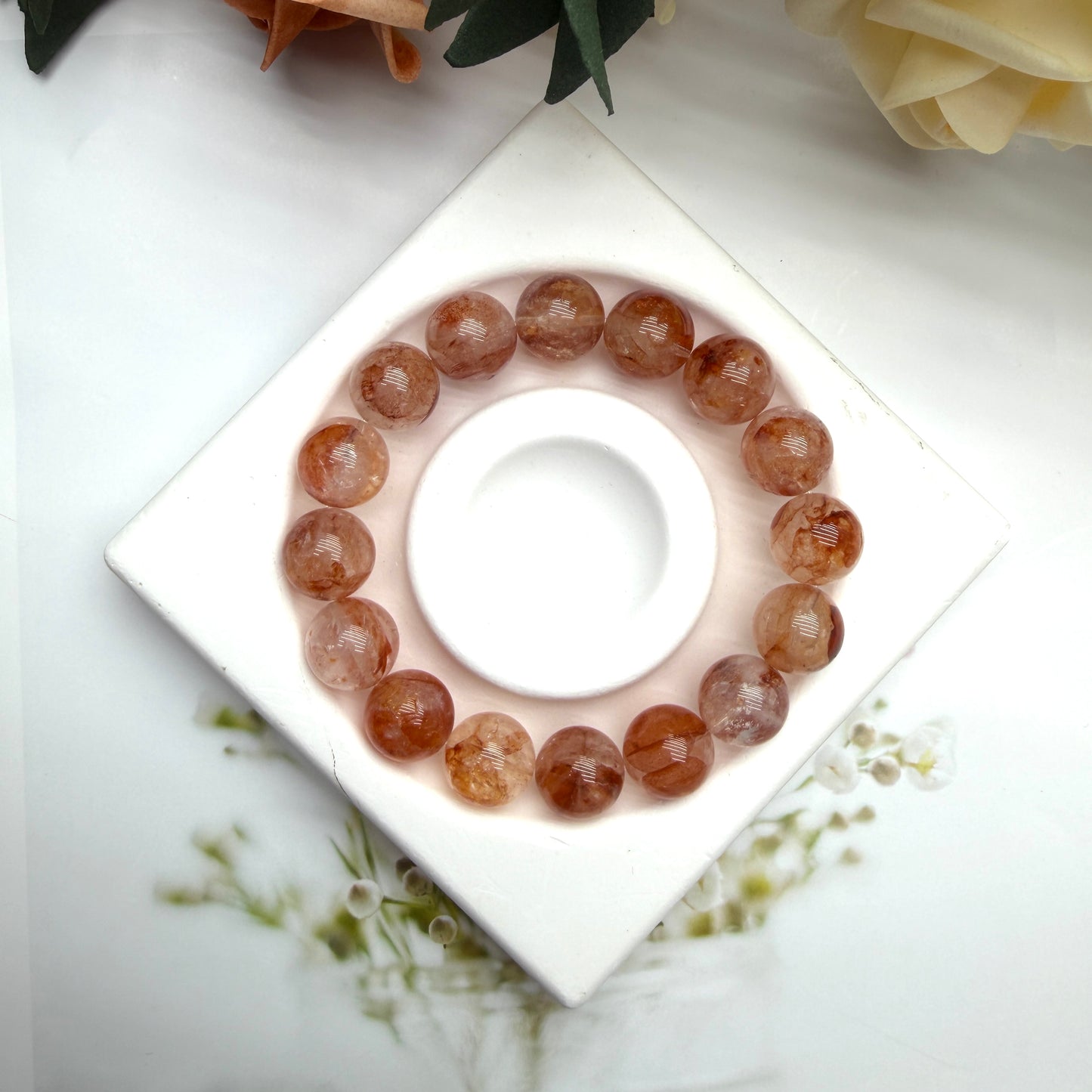 Red Rutilated Quartz Beaded Bracelet