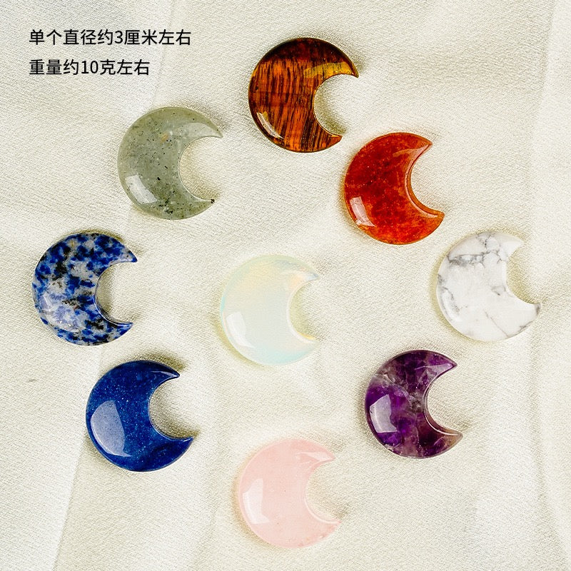Natural Crystal Moon Carving
