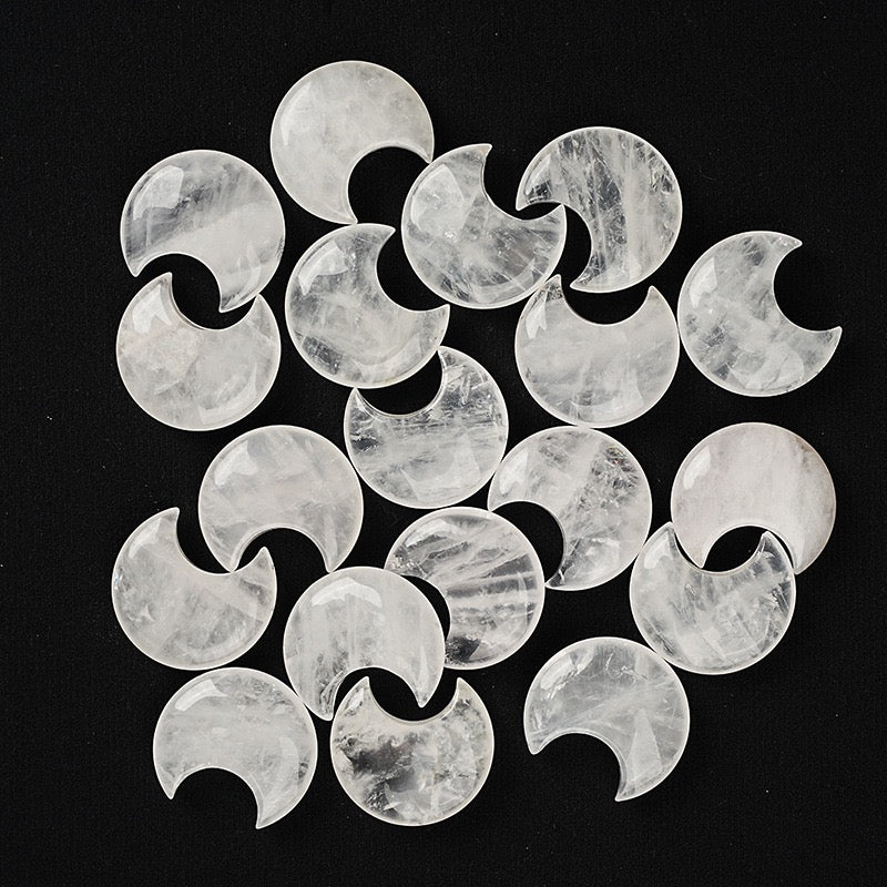 Natural Crystal Moon Carving