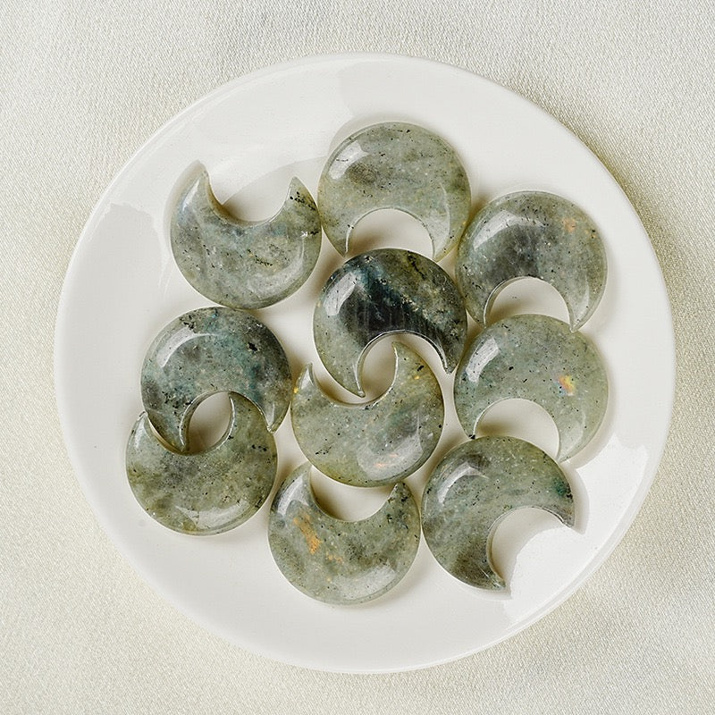 Natural Crystal Moon Carving