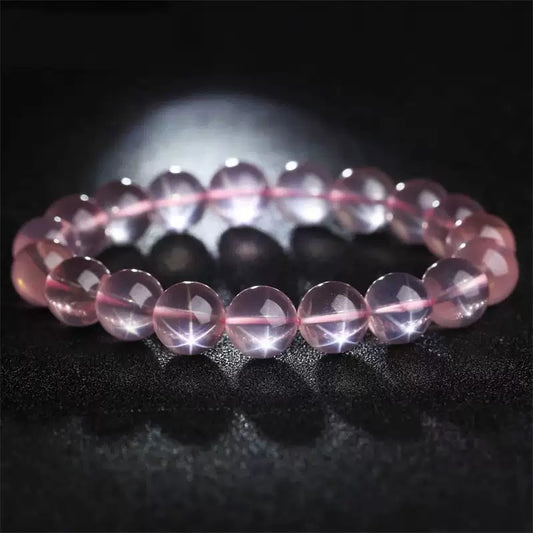 High-Quality Mozambique Star Pink Quartz Bracelet