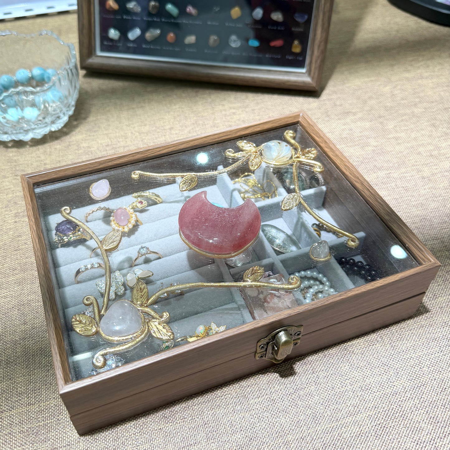 Natural Wooden Crystal Storage Box