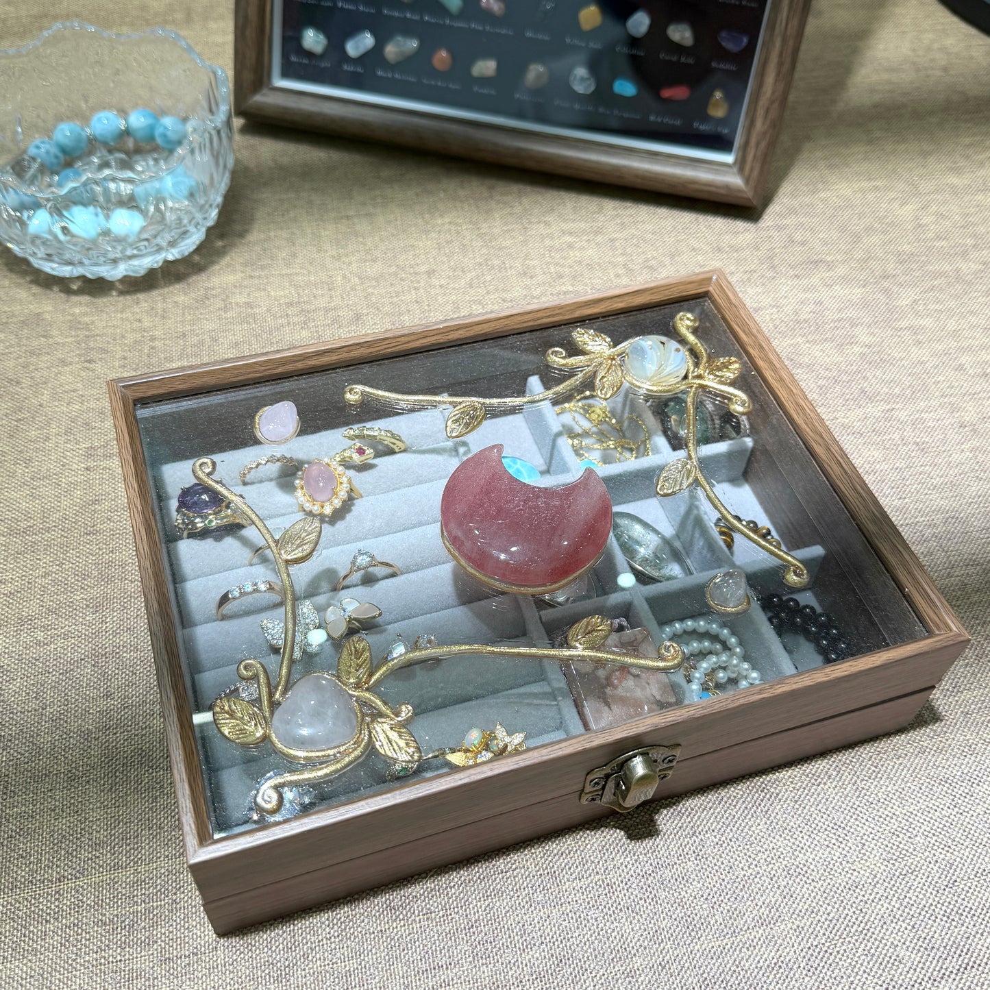 Natural Wooden Crystal Storage Box