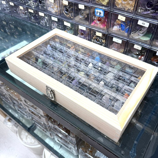 Wooden Natural Crystal Box – 50 Types Mineral Specimen Collection