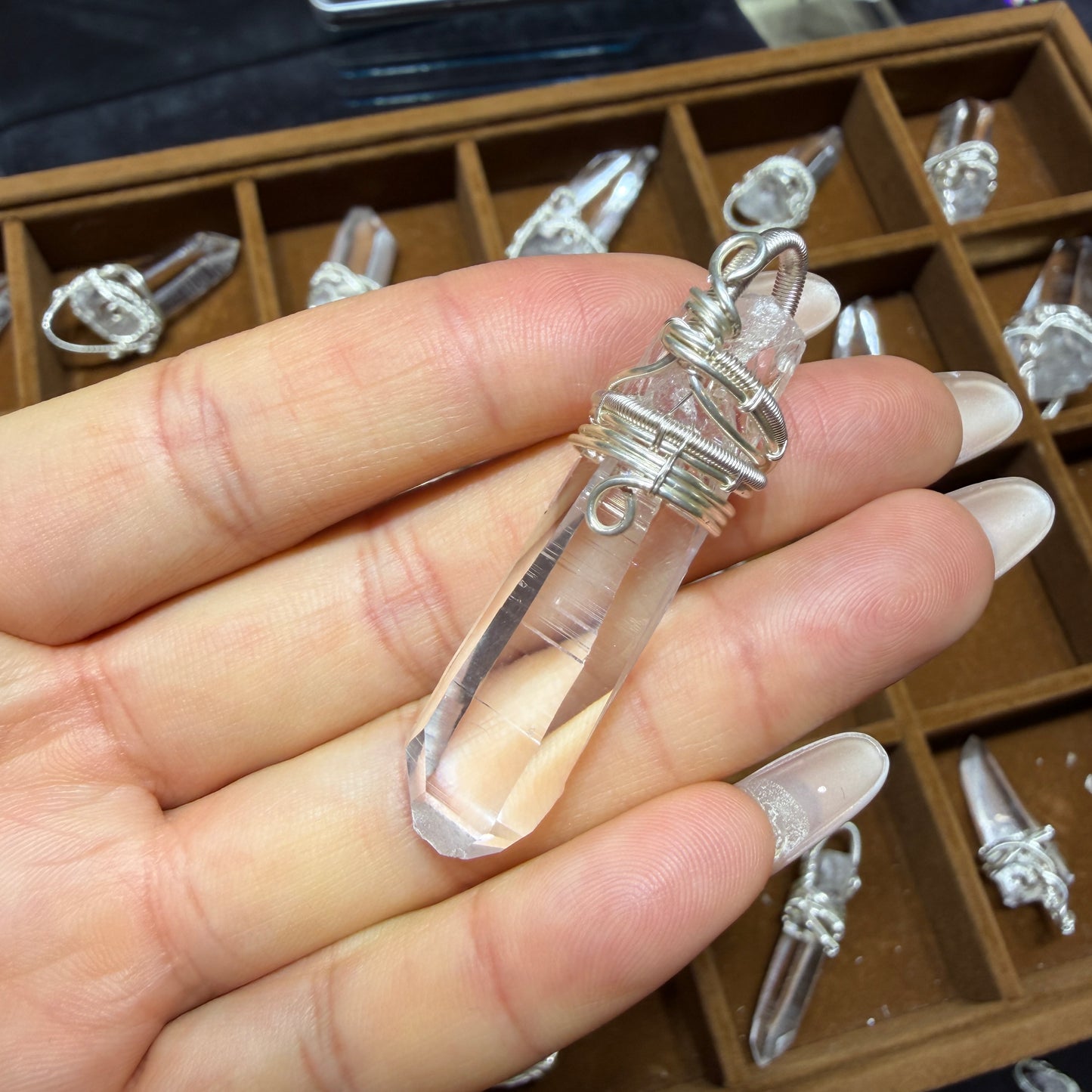 Lemurian Crystal Copper Wire Wrapped Pendant