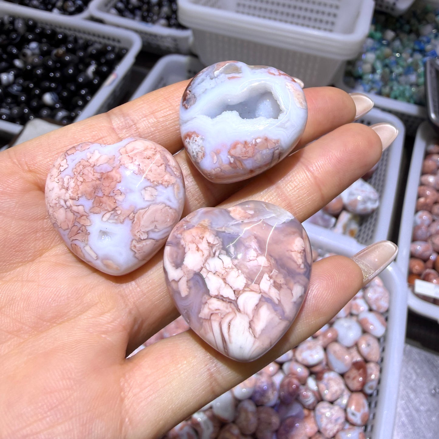 Natural Sakura Agate Carving