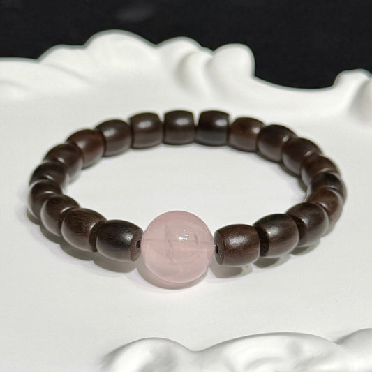 Sandalwood & Rose Quartz Bracelet