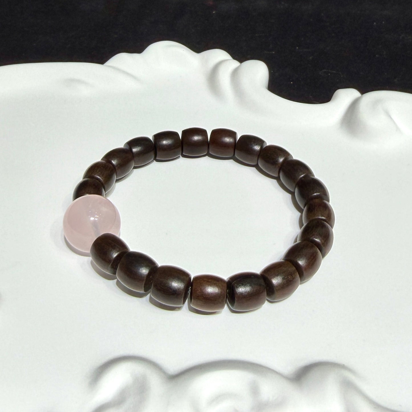 Sandalwood & Rose Quartz Bracelet
