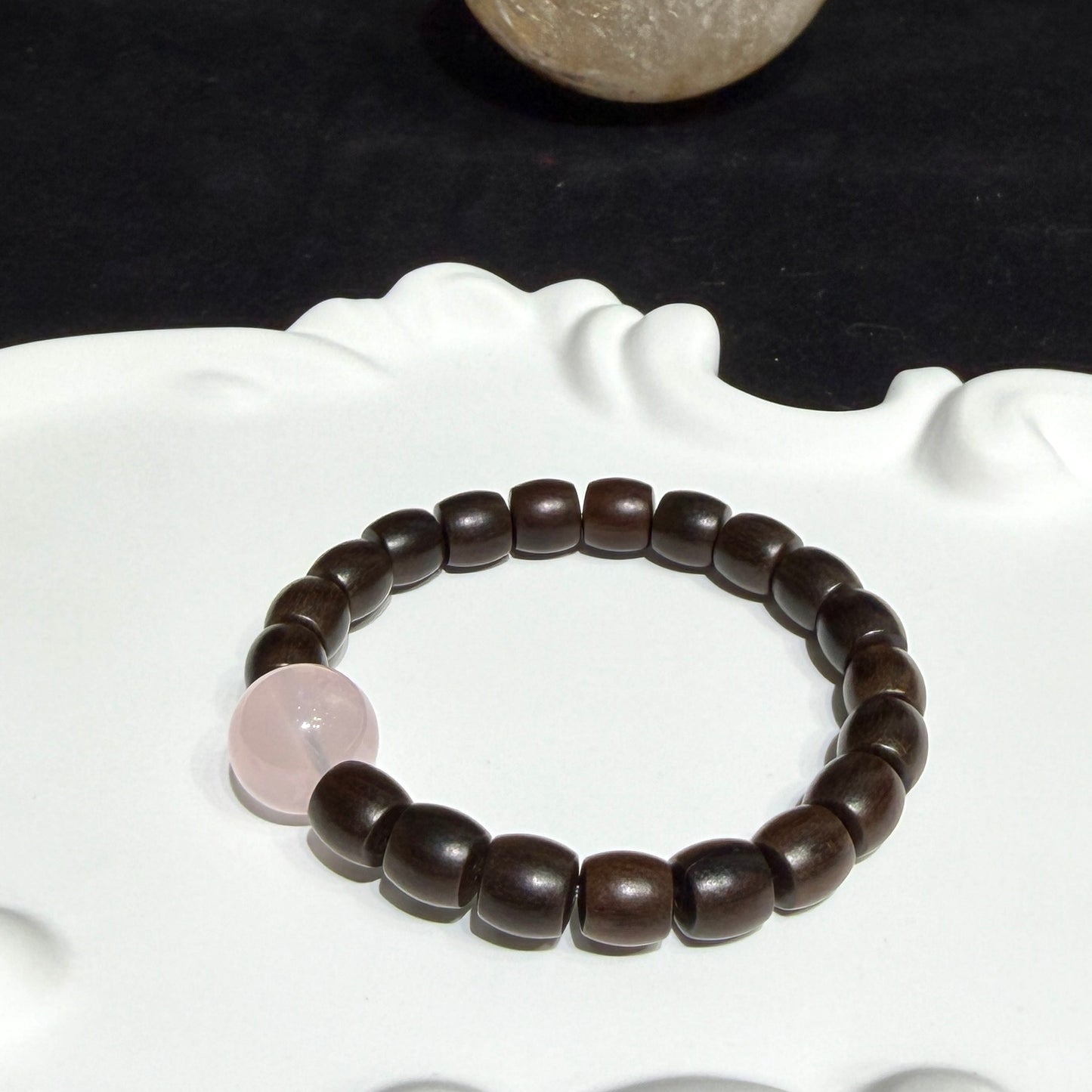 Sandalwood & Rose Quartz Bracelet