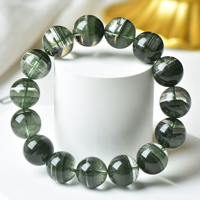 High-Quality Green Phantom Quartz Bracelet