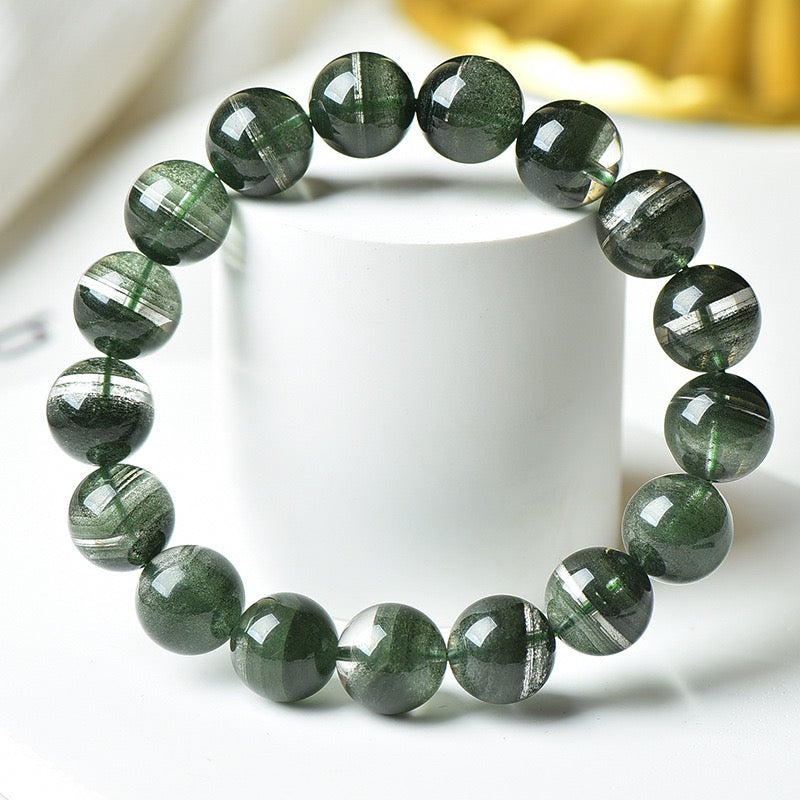 High-Quality Green Phantom Quartz Bracelet