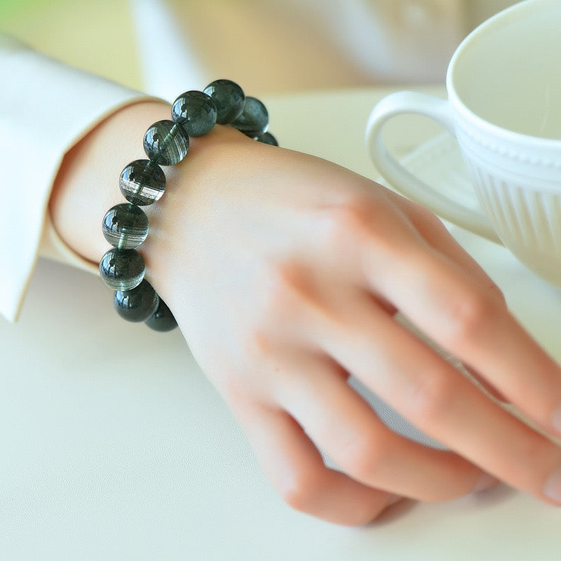 High-Quality Green Phantom Quartz Bracelet