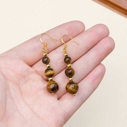 Tiger Eye Drop Earrings