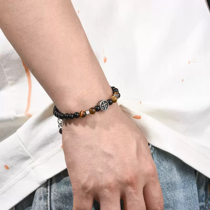 Men's Bracelet with Stainless Steel Extension Chain