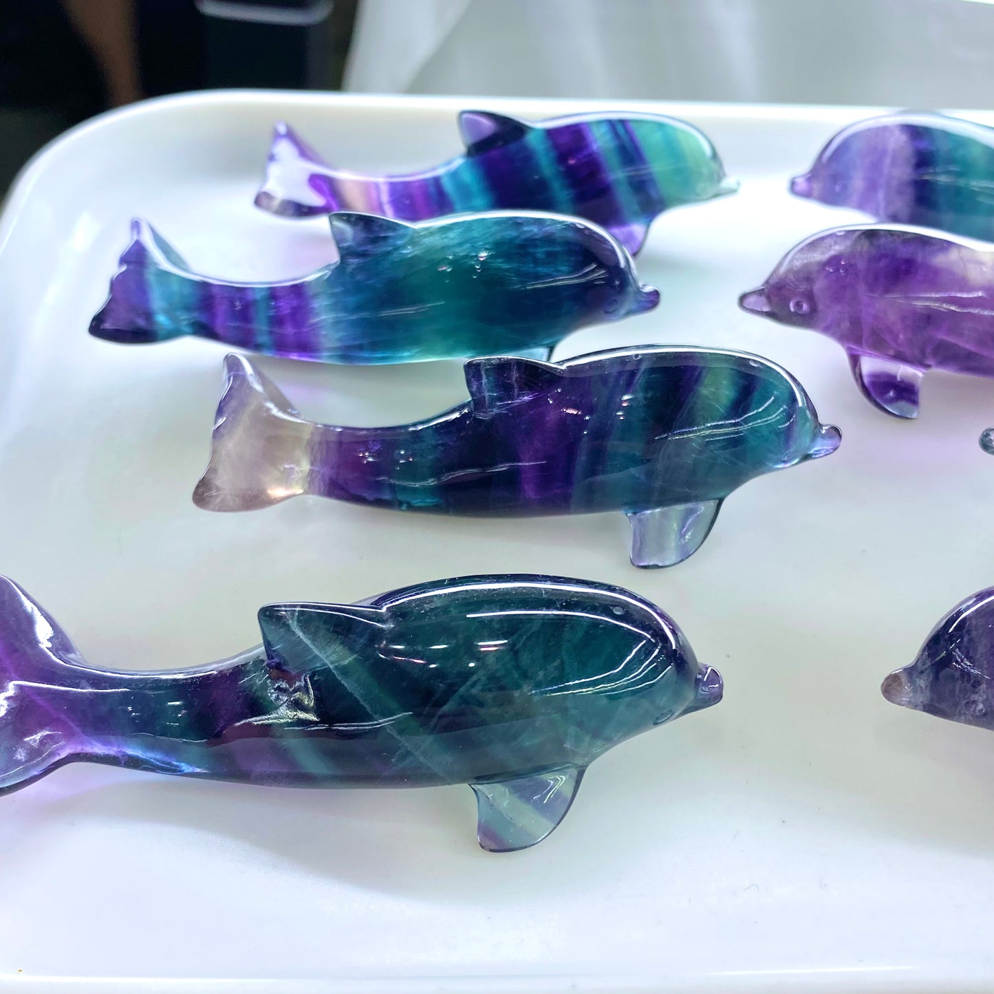 Candy Fluorite Dolphin Figurine