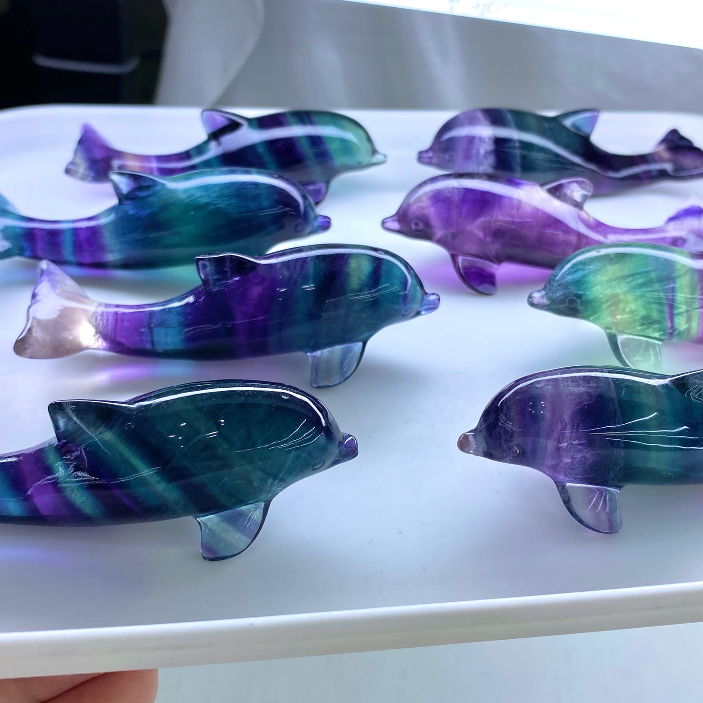 Candy Fluorite Dolphin Figurine