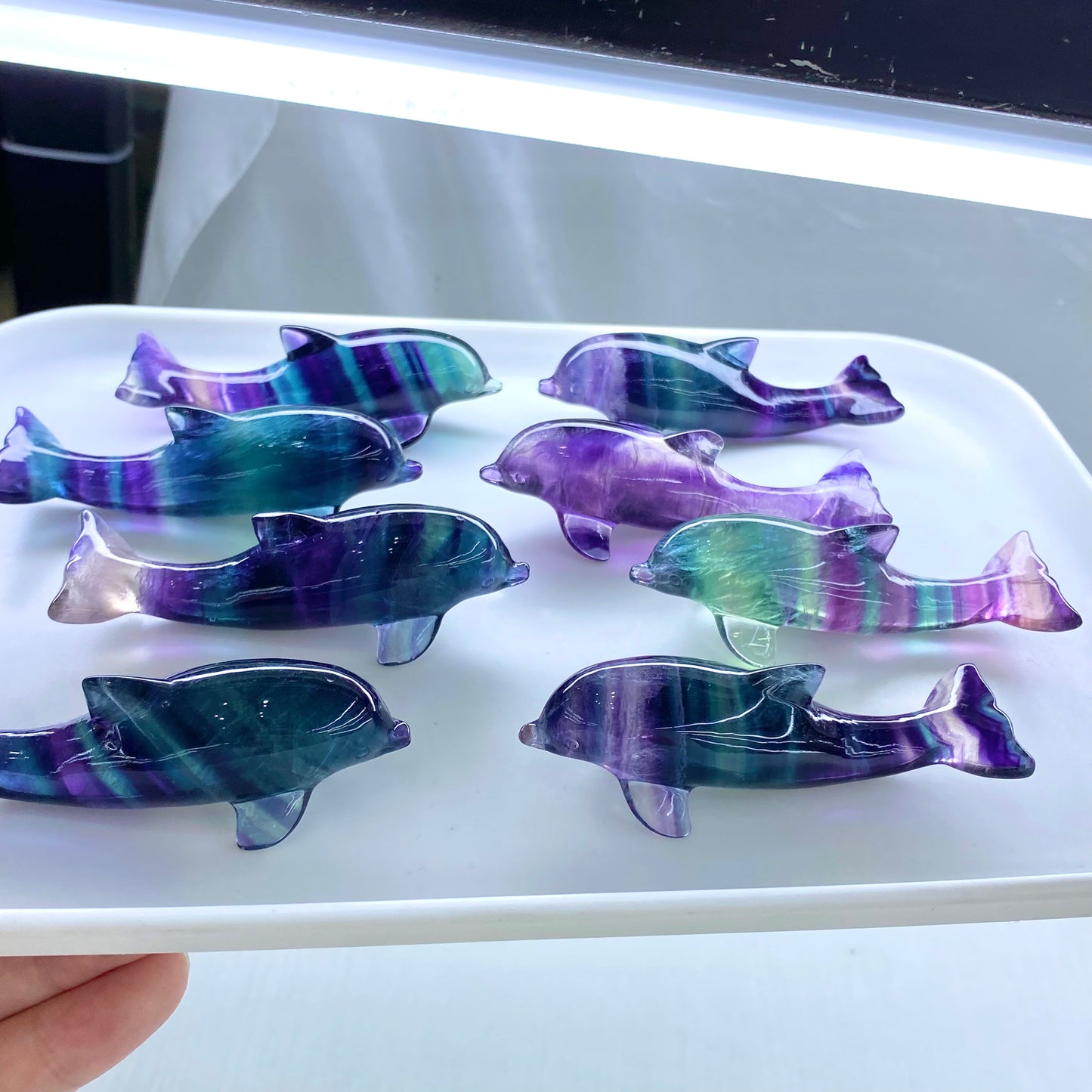 Candy Fluorite Dolphin Figurine
