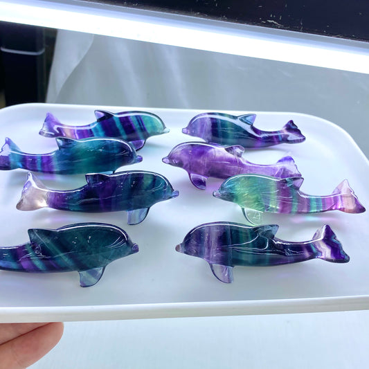 Candy Fluorite Dolphin Figurine