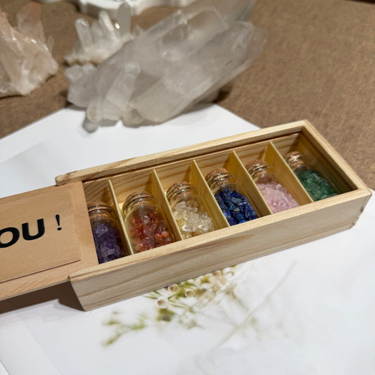 Crystal Gift Box Set – 6 Premium Crystals in a Handcrafted Wooden Box