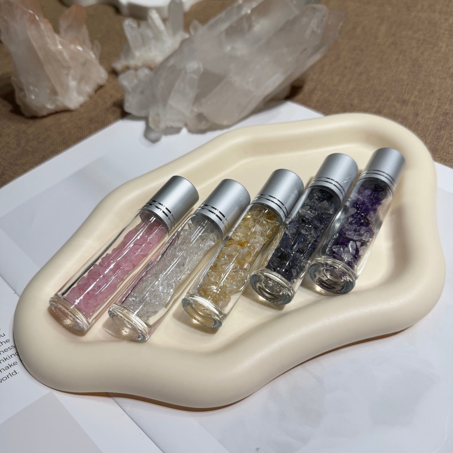 Crystal Perfume Stone Bottle – Elegant and Portable Perfume Holder