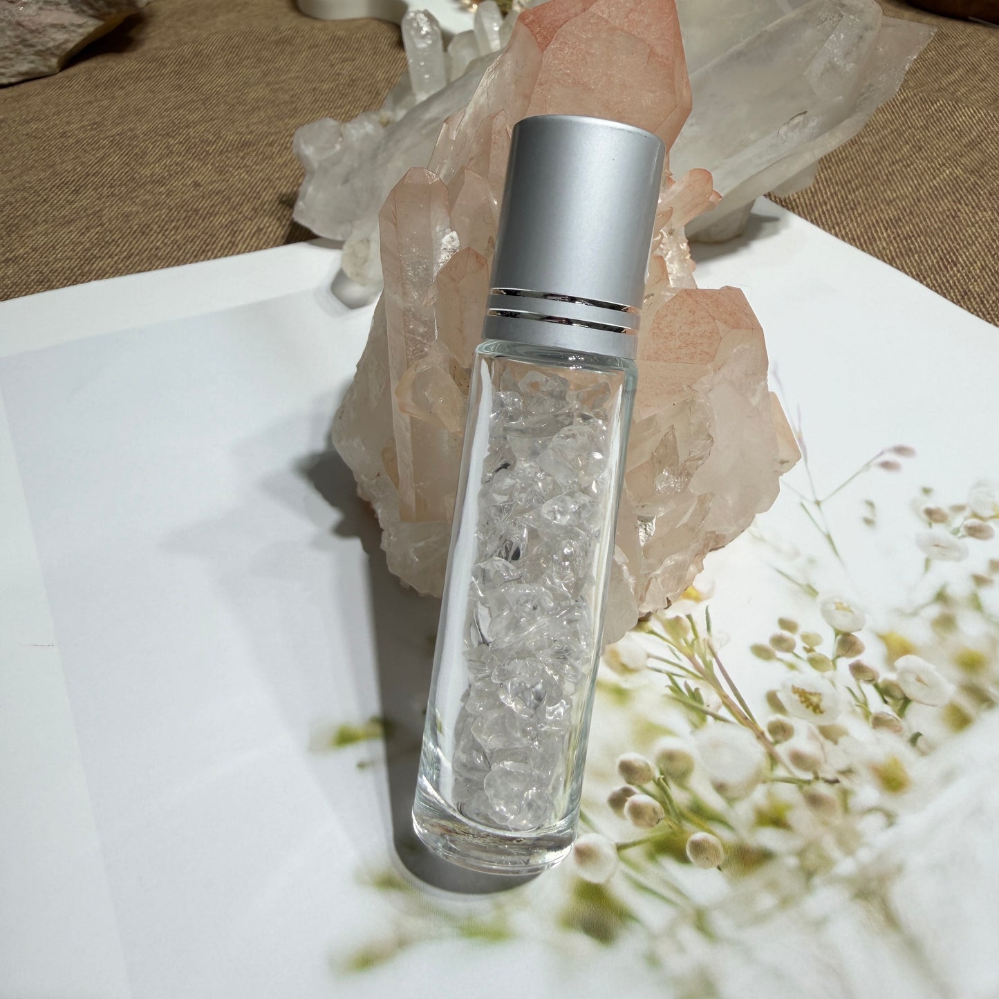 Crystal Perfume Stone Bottle – Elegant and Portable Perfume Holder