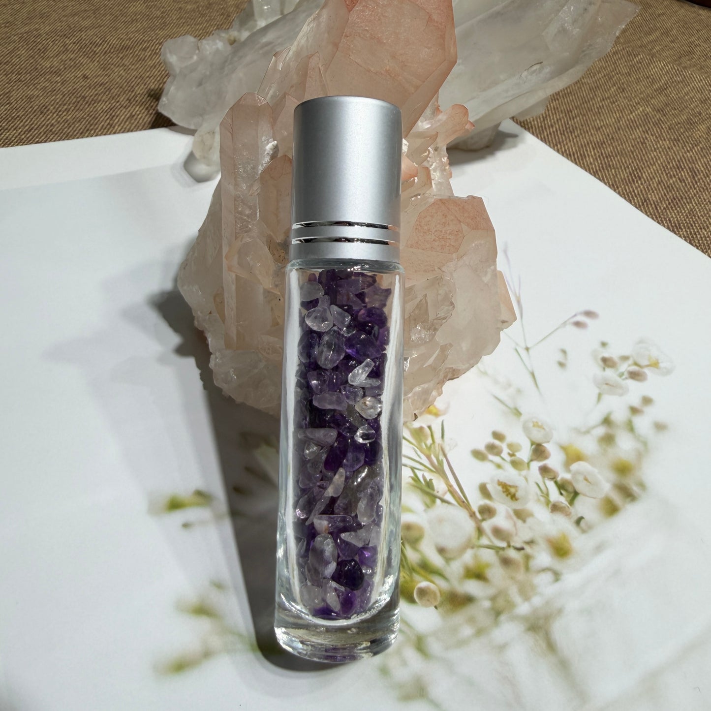 Crystal Perfume Stone Bottle – Elegant and Portable Perfume Holder