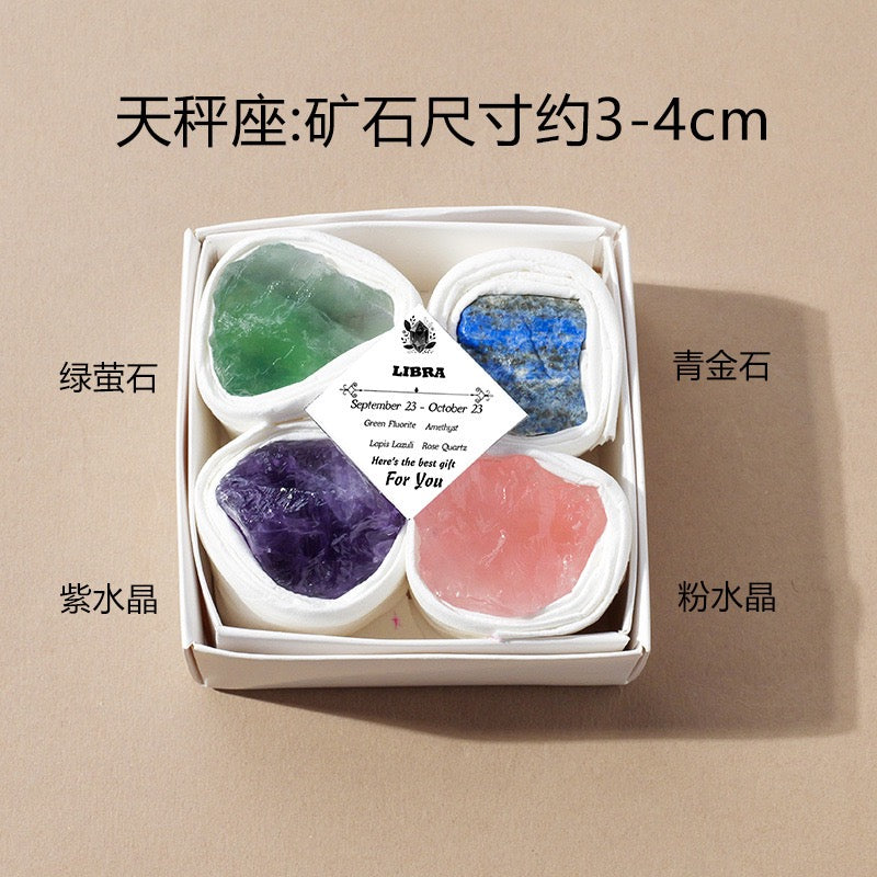 12 Zodiac Crystal Stones Set