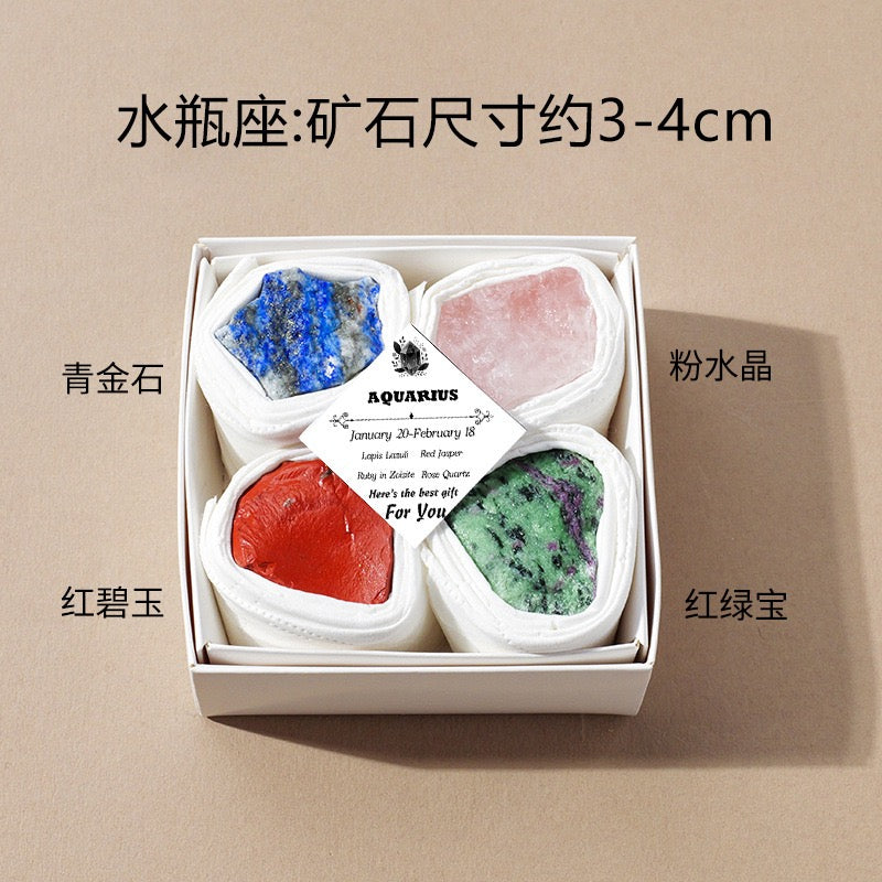 12 Zodiac Crystal Stones Set