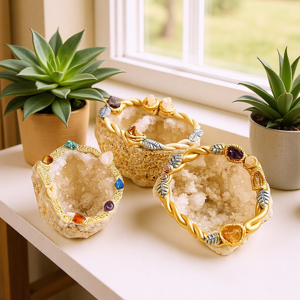 Moroccan Crystal Geode Display Piece | Natural Healing & Home Decor Gift
